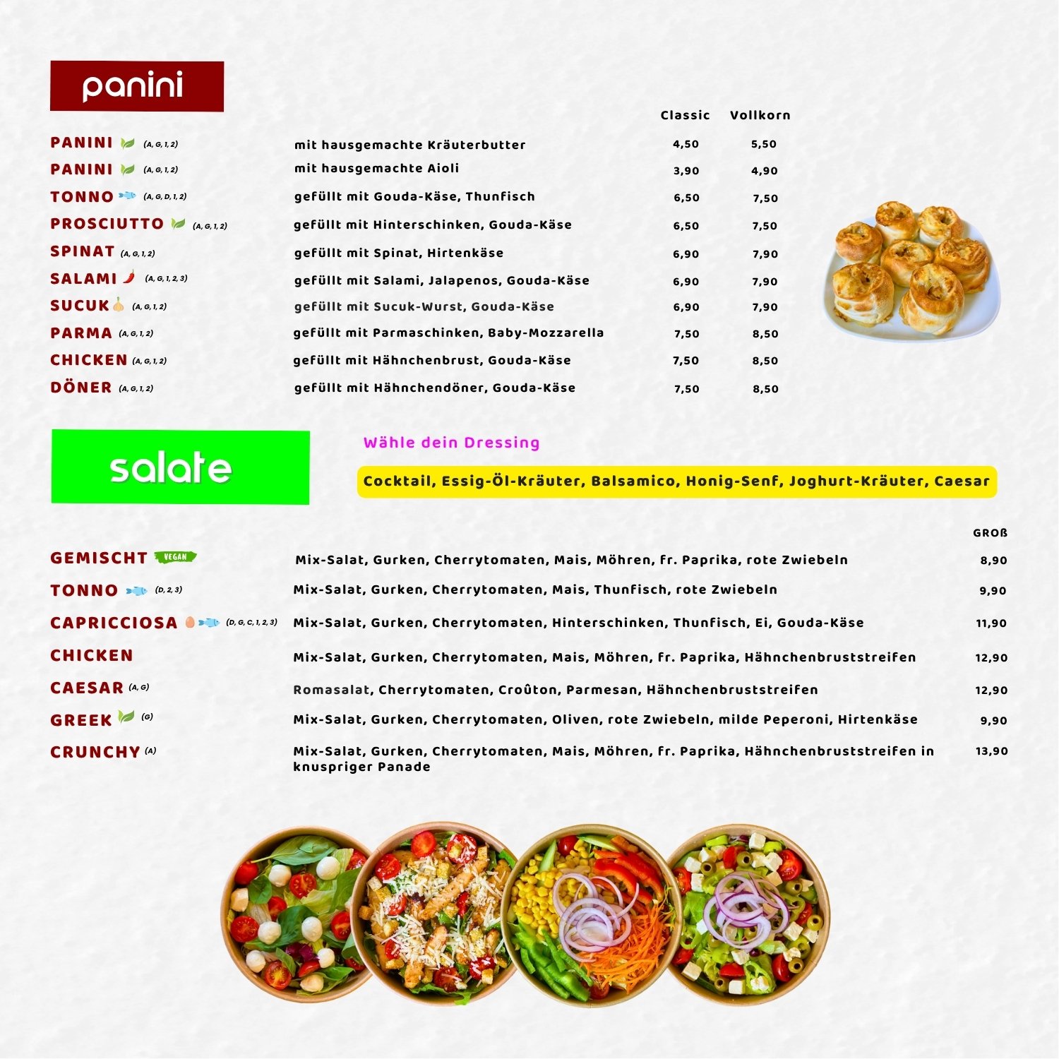 Pizza Dream Speisekarte