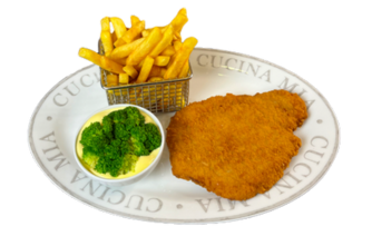 Knuspriges Schnitzel mit Beilage – Pizza Dream